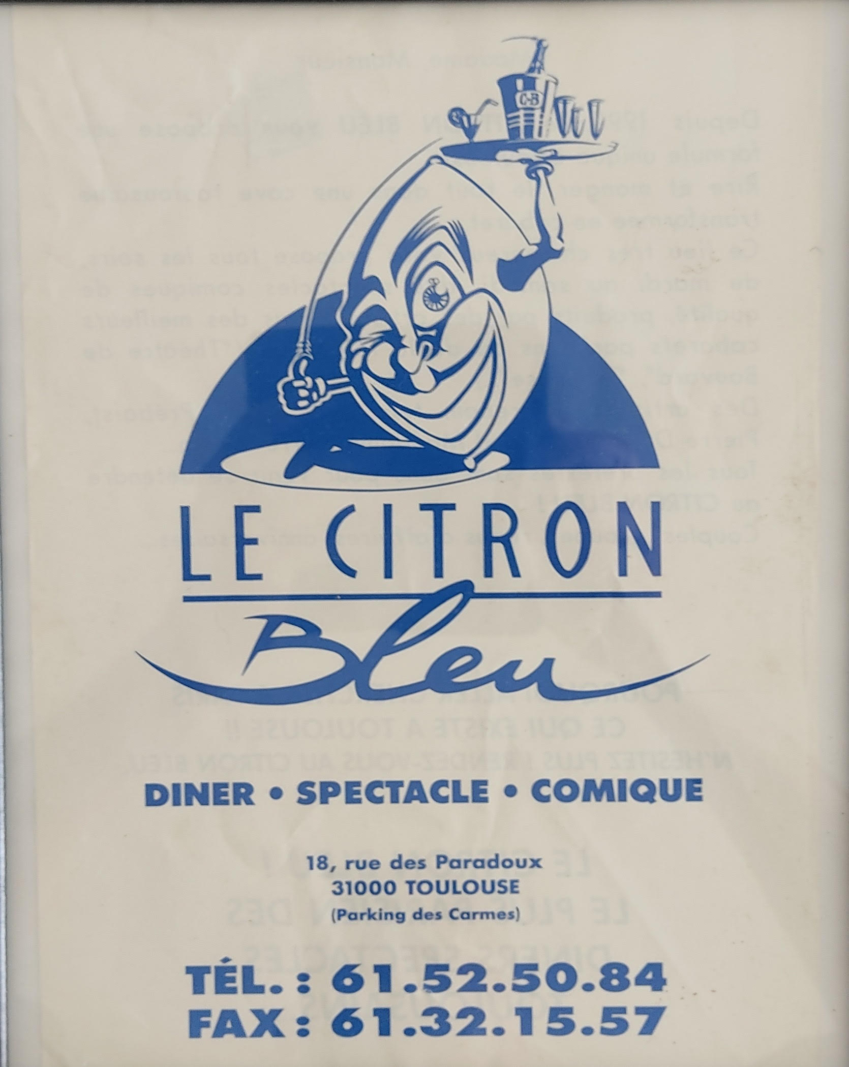 Premier logo du Citron Bleu, 1990